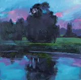 Bette Woodland, Untitled - Dusk Reflections, oil on wood board
