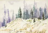 James Stanford Perrott, Coleman Highway Snow, 1981, watercolour on paper board