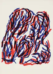 Raoul Ubac, Untitled - Blue and Red Motions, 1964, colour lithograph on paper