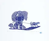 Davidialuk Alasua Amittu, Old Story of a Woman Who Disappeared While She Was Gathering Twigs #25/40, 1974, stonecut on paper