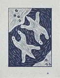 Tommy Angnakak, Here and There #15/35, 2004, lino block on paper