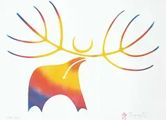 Simon Brascoupe, Elk #3/50, 1989, colour silkscreen on paper
