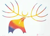 Simon Brascoupe, Elk #3/50, 1989, colour silkscreen on paper