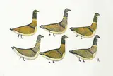 Kellypalik Etidlooie, Marching Birds #38/50, 1981, colour stonecut on paper
