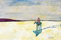 Brent Learned, Untitled - Lone Rider, 1998, acrylic on paper board