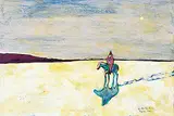 Brent Learned, Untitled - Lone Rider, 1998, acrylic on paper board