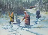 Ken Lonechild, Untitled - Getting Water, acrylic on canvas