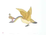 Kavavaow Mannomee, Surprised Goose #25/50, 1998, colour lithograph on paper