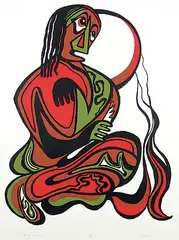 Daphne Odjig, Squaw Man #26/60, 1975, colour silkscreen on paper