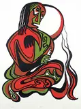 Daphne Odjig, Squaw Man #26/60, 1975, colour silkscreen on paper