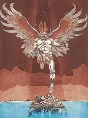 Tim Restoule, Thunderbird Man #7/50, colour etching on paper