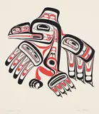 Bill Reid, Haida Raven #120/450, 1972, colour silkscreen on paper