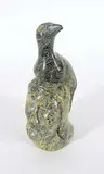 Alashua Sharky, Bird/Face, 1995, grey and green stone carving