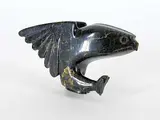 Alashua Sharky, Untitled - Angry Bird, 2005, dark green stone carving