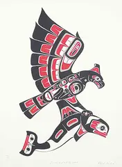 Richard Shorty, Thunder Bird and Killer Whale #256/500, 1988, colour silkscreen on paper