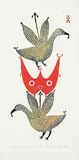 Ikayukta Tunnillie, Winged Images #4/50, 1975, colour stonecut on paper