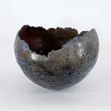 Elke Blodgett, Untitled - Spherical Raw Edge Vessel, glazed ceramic