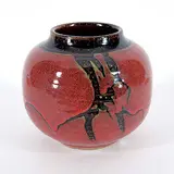 Walter Gibson Dexter, Untitled - Red and Black Stoneware Vase, glazed ceramic