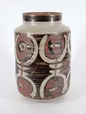 Walter Gibson Dexter, Untitled - Brown Figures Pot, partially glazed ceramic