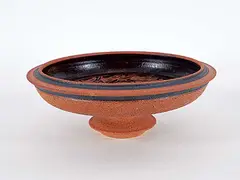 Edward Drahanchuk, Untitled - Elevated Dish, 1976, partially glazed ceramic