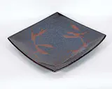 Neil James Liske, Untitled - Black and Red Square Plate, glazed ceramic