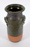 Neil James Liske, Untitled - Green and Brown Vase with Handles, glazed ceramic