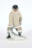 Leo Mol, Untitled - Hunter with Seal, 1955, glazed ceramic
