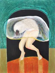 Mandy Espezel, Fuzzy Beast, 2012, oil on wood board