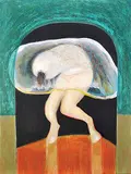 Mandy Espezel, Fuzzy Beast, 2012, oil on wood board