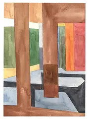 Ella Gonzales, Two Photos [Colour Study], 2022, watercolour on paper