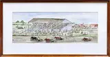 Irene E. McCaugherty, Chariot Races Lethbridge Rodeo, 1982, watercolour and ink on paper
