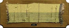 Migueltzinta Solis, Trophy Weaving #1, 2018, cotton, wool, acrylic yarn, prairie plants, cottonwood leaves and wood