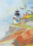 Graham Baker, Bass Harbour Light, 1978, oil on board