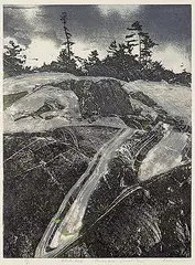 Ed Bartram, Black Rock, Precambrian Series #36/50, 1978, colour etching on paper
