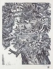 Samuel Black, Bird Paradise #14/20, wood block on paper