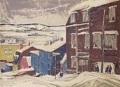 Frank Leonard Brooks, Halifax Harbour [North and Barrington Streets], 1944, colour silkscreen on paper