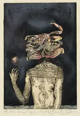 Alan Edwin Cober, Untitled - Crab Head #A/P, colour etching on paper