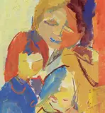 Mary E. Corneille, Untitled - Maternal Embrace, gouache on paper