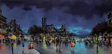 Antonio DeVity, Untitled - European Street Scene, oil on canvas