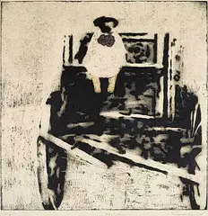 Jane Turnbull Evans, Wagon #Artist's Proof, 1975, colour etching on paper