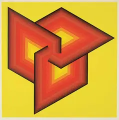 Shalom Gabay, Untitled - Orange and Yellow Layered Diamonds #A.P. XVI, colour silkscreen on paper