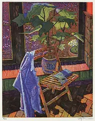 Daniel Grisdale, Untitled - Still Life with Plant #18/27, colour etching on paper