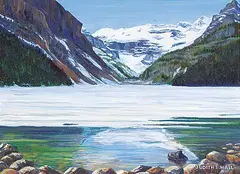 Judith E. Hall, Spring Thaw - Lake Louise, 1980, acrylic on canvas