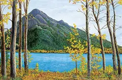 Judith E. Hall, Barrier Lake, Kananaskis Country, acrylic on canvas