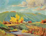 Reginald Llewellyn Harvey, Untitled - Fall Foothills, oil on canvas board