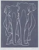 Elephant Family #45/120 by Illingworth Kerr, lino block on paper, sold May 2022