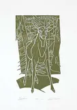 Spiker #91/100 by Illingworth Kerr, lino block on paper, sold May 2022