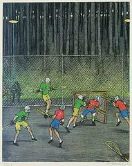 William Kurelek, Untitled - Lacrosse #209/225, 1977, photolithographic reproduction on paper