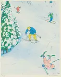 William Kurelek, Skiing [Sports Portfolio] #47/225, 1977, photolithographic reproduction on paper