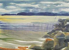 Doris Jean McCarthy, Untitled - Coastal Rocks, watercolour on paper
